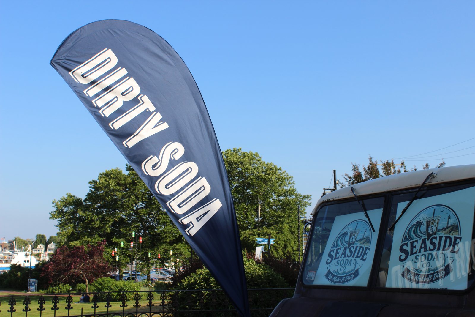Seaside Soda Co. dirty soda flag and truck